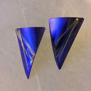 Vintage Holly Yashi Purple and Blue Titanium Earrings
